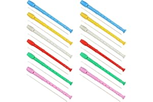 TKOCISA 12 PCS 8 Holes Soprano Recorder, Plastic Soprano Recorder Instrument Descant Flute Recorder German Style Soprano Recorder with Cleaning Rod for Kids, Students, Beginners, Class Rewards(6 Colors)