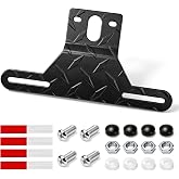 BFXM Universal Trailer License Plate Bracket Frame with Mounting Kit | License Plate Holder with Screws, Reflective Sticker, License Plate Bracket for RV, Boat, Trailer