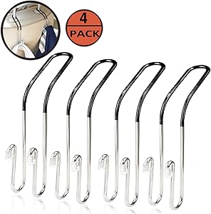 XBRN 4-Pack Car Hook Back Headrest Hooks, Car Vehicle Seat Hanger Holder Hook for Bag Purse Hangers Handbag Cloth