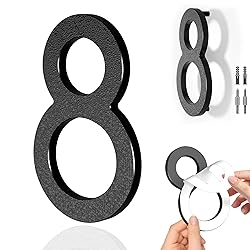6 Inch Self-adhesive House Numbers, Modern Floating