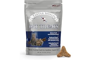 Tartar Shield Cat Treats | Daily Dental Treats | Cleans Teeth & Gums Fresh Breath Natural Oral Health Support | Wholesome & All-Natural Bites | USA Made | Tasty Chicken Flavor