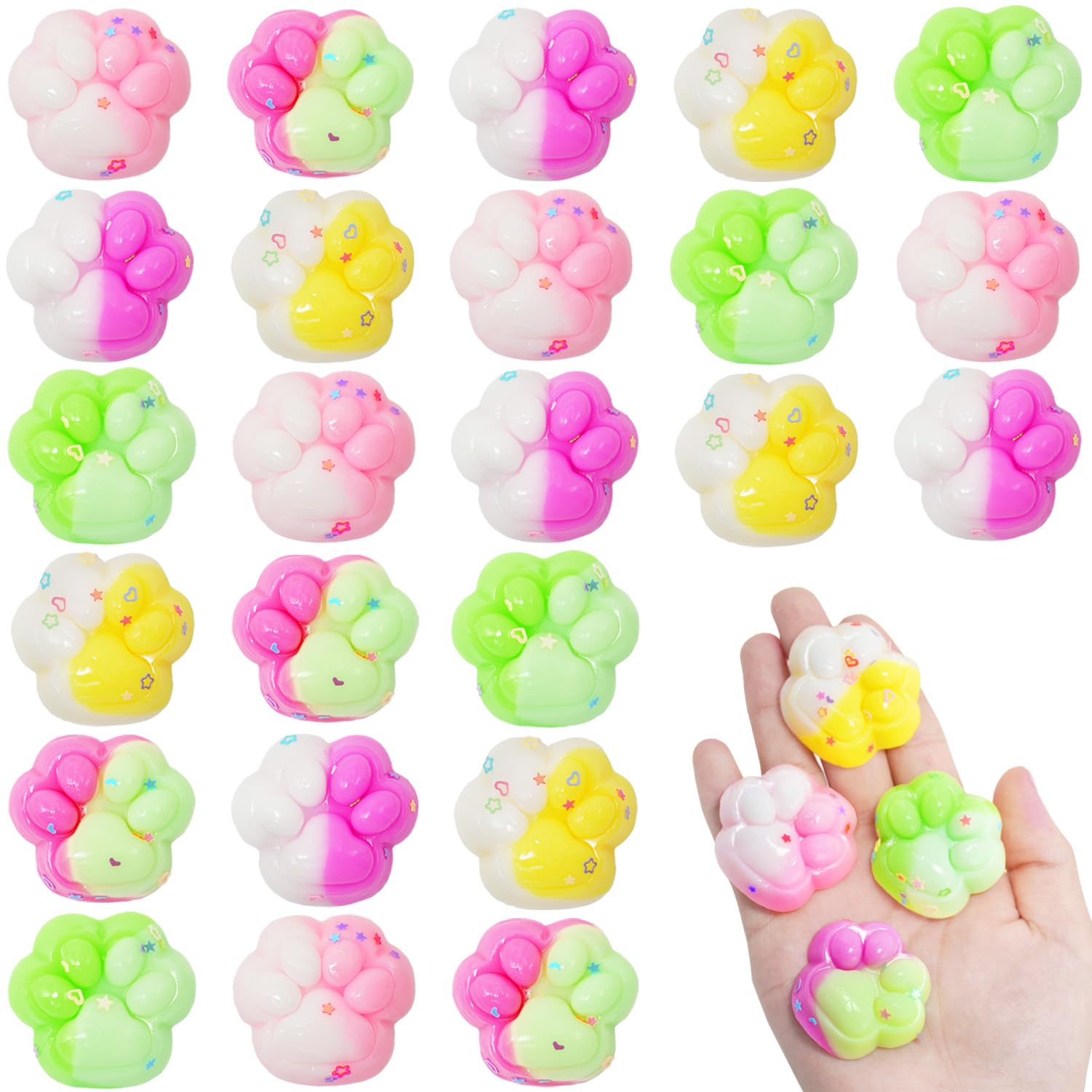 Photo 1 of 24pcs Mini Cat Paw Squishies Squishy Toy ,Cat Paw Party Favors for Kids, Cat's paw Mochi Squishy Toys?Cat Paws Mochi Toys,Stress Relief for Party Favors,Novelty Things for Adults Kids?2?