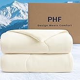 PHF Cooling Comforter Queen Size, EcoCosy Breathable Cooling Blanket for Hot Sleepers, Soft Lightweight Q-Max>0.52 Summer Silky Comforter for Night Sweats to Keep Cool, 90"x90", White
