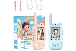 REESTBOO Lot de 2 talkie-walkies vidéo rechargeables pour enfants de 3 à 12 ans, jumelage individuel, jouets d'intérieur et d