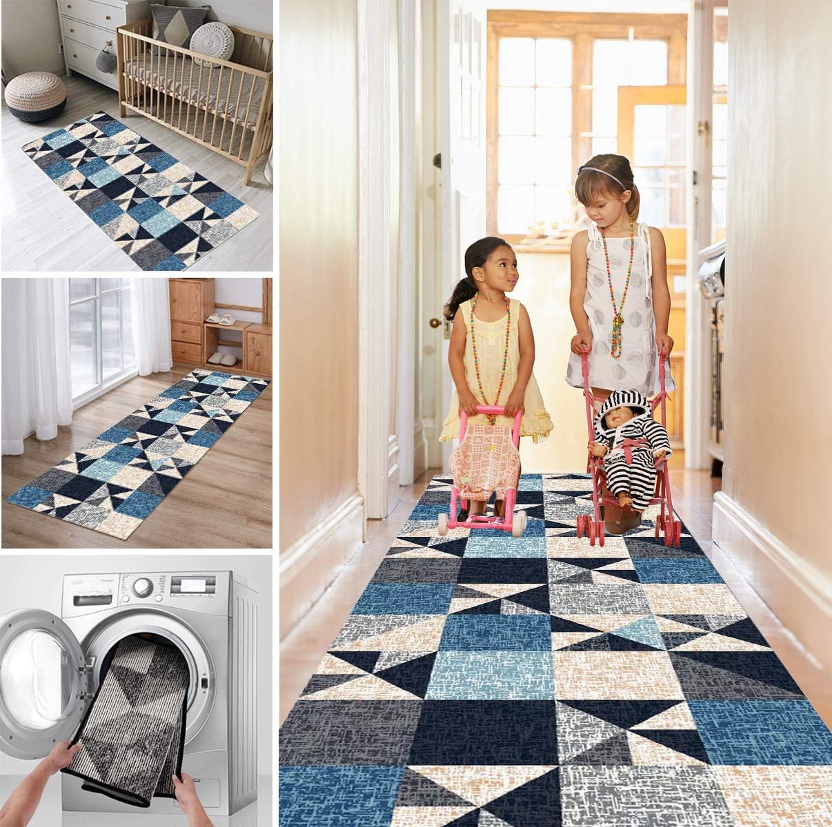 Yurun rug runner for hall runner rug and matching door mat, Heavy Duty