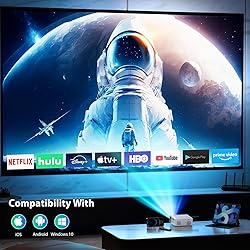 KSAN Mini Projector, 4K & 1080P Supported Portable