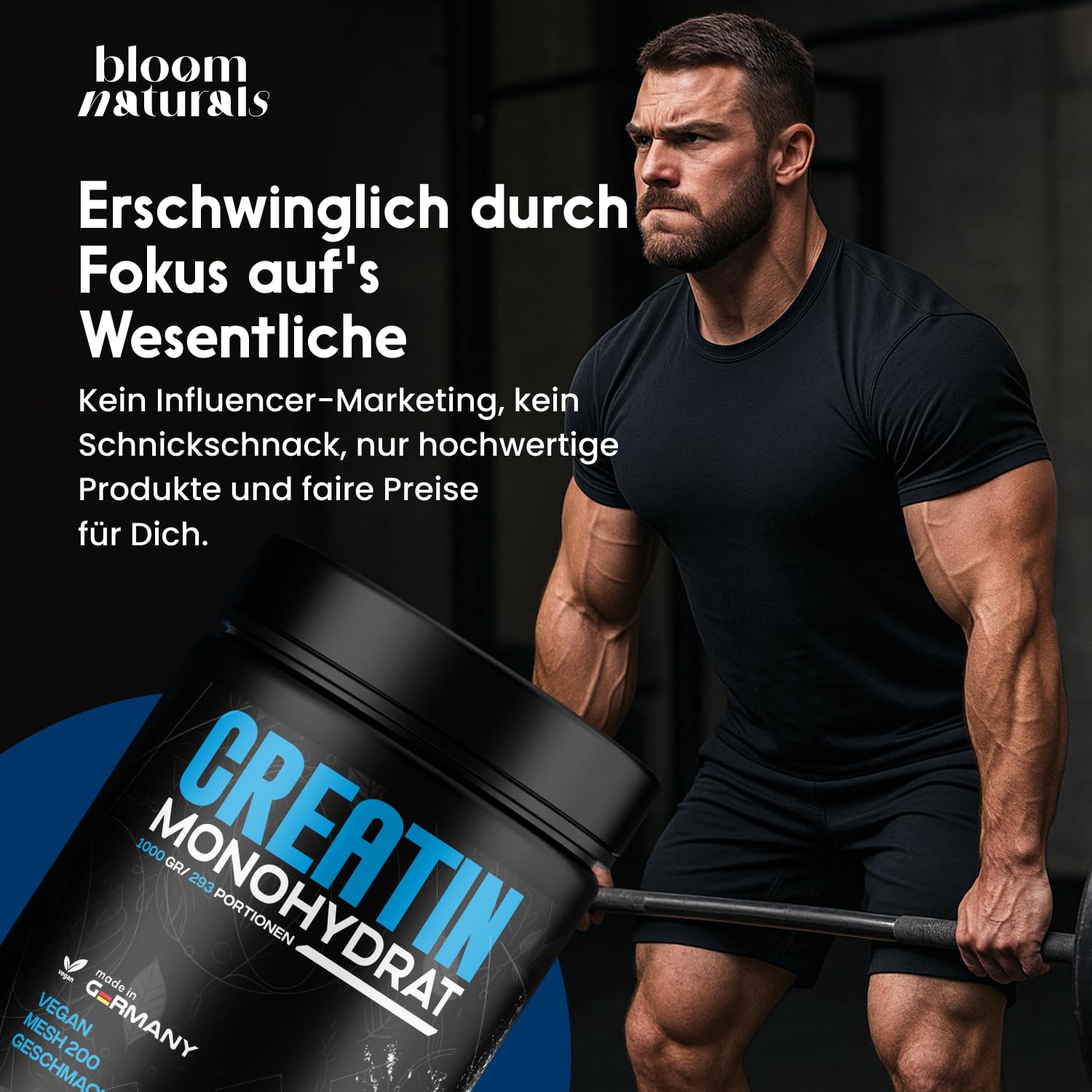Creatin Monohydrat Pulver 1kg / 1000g - Ultra Reines Kreatin Monohydrat mit Vitamin B6 -Hochdosiert - Extrapure Creatine Monohydrat - Creatin Pulver Monohydrate - Vegan Laborgeprüft 6