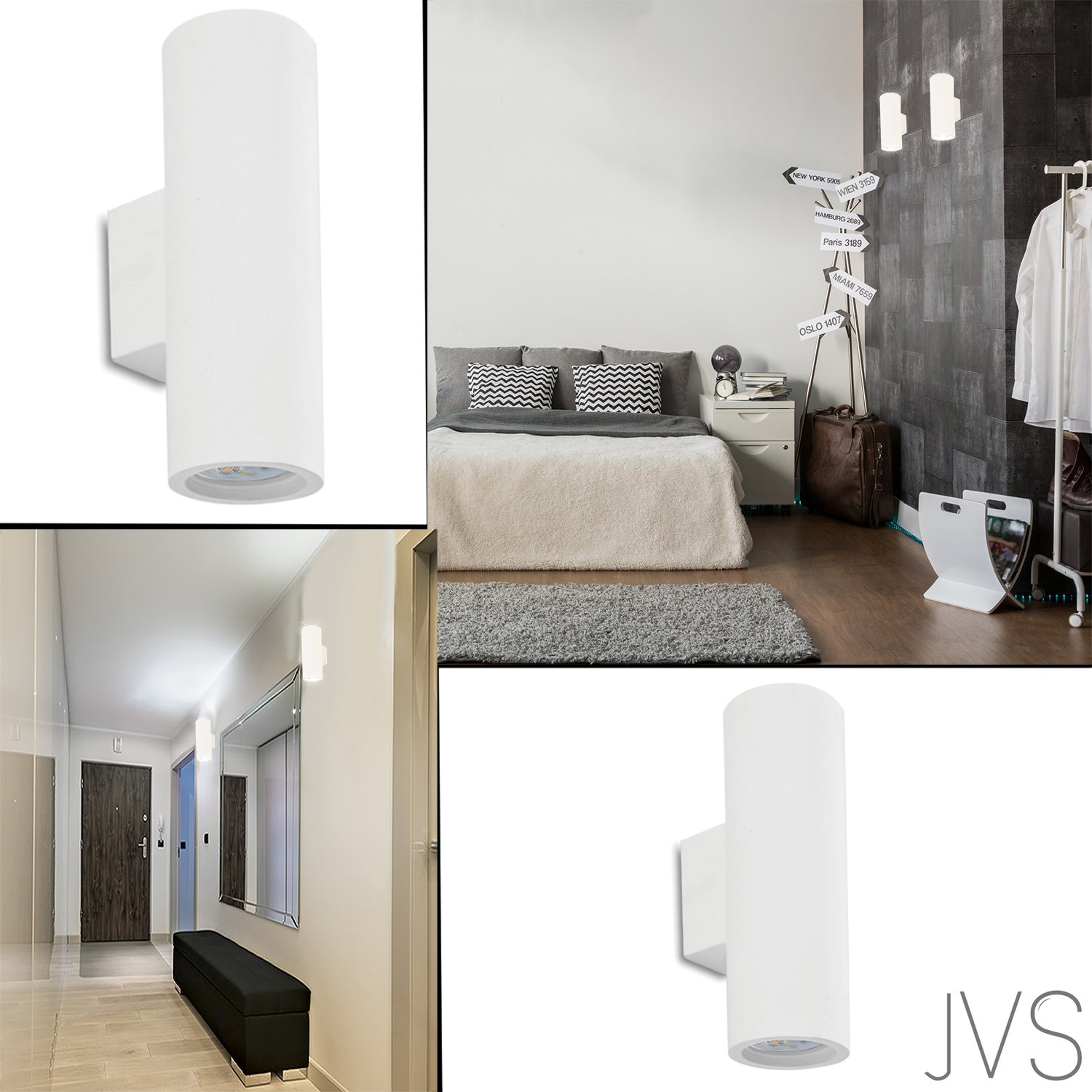 Rund Weiss Innenleuchte Wandleuchte Wandlampe Aus Gips Telmo 2 X
