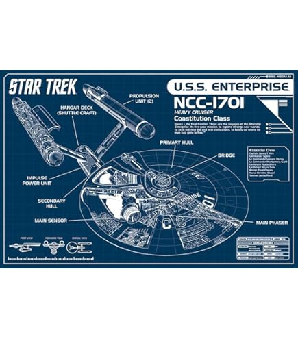 Amazon.com: Aquarius 24-1272 Star Trek Enterprise Blueprint Poster