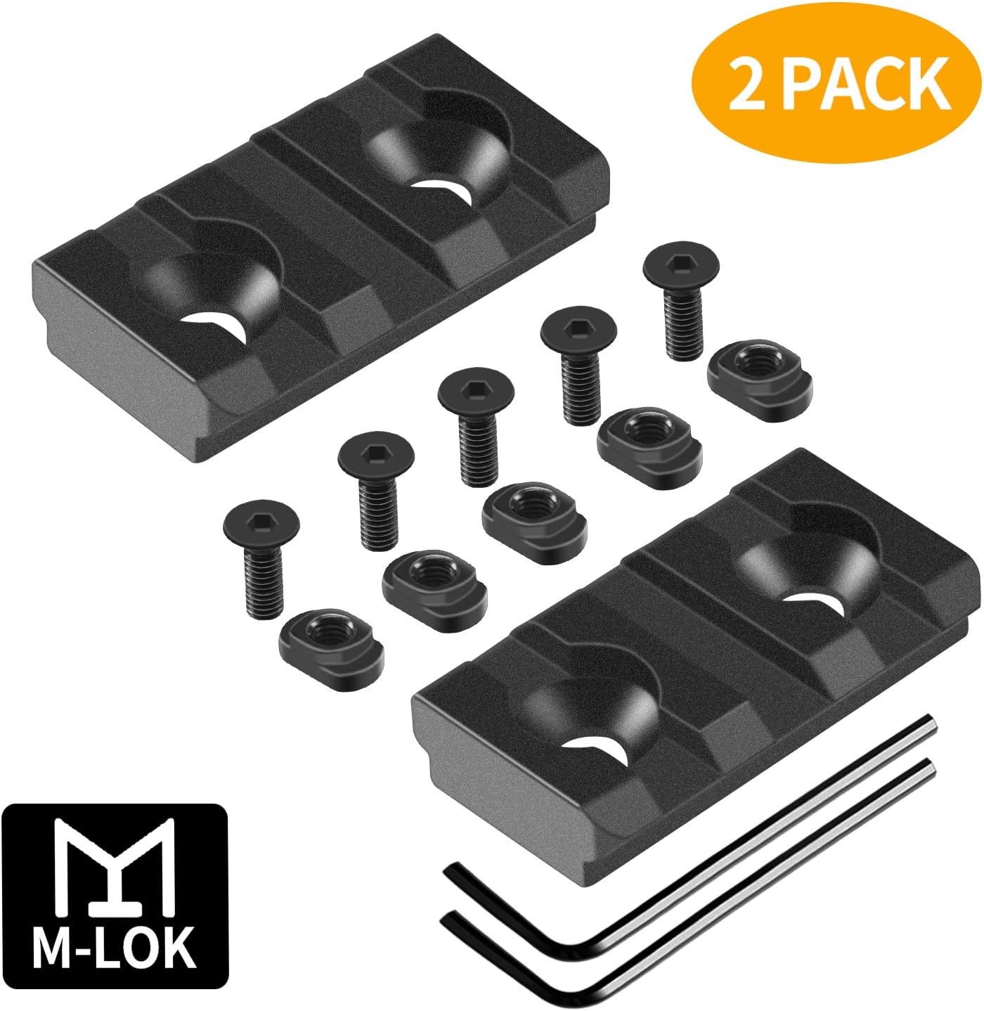 VIAKEY Mlok Picatinny Rail, 2 Pack 3 Slot M-Lok Aluminum Picatinny Rails Section for M LOK Systems with 5 T-Nuts & 5 Screws & 2 Allen Wrench (2Pcs Mlok 3-Slot) : Sports & Outdoors