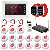 WNKRUN Caregiver Pager System 1200+ft Nurse Call System with 15 Buttons | 1 Display Receiver 2 Pager Watches 1 Signal Amplifier 7 Alert Tones Patient Call Bell for Clinic Hospital Nurses Station Home