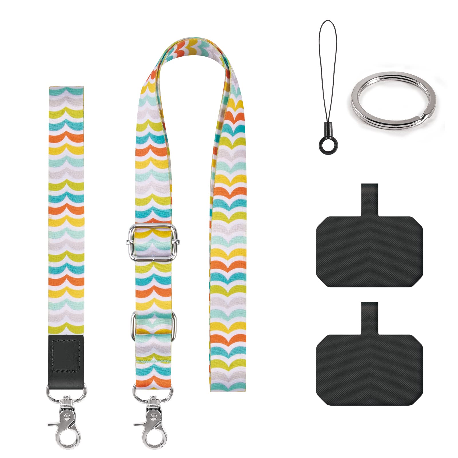 DGHYDZ Cell Phone Lanyard, Phone Lanyard Crossbody, Wrist Strap, lanyards for Keys, Universal Adjustable Shoulder Neck Straps for iPhone Case ID Badges and Most Smartphones (Multicolor-A)