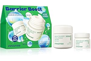 innisfree Barrier Boost Duo, Green Tea Cream Gift Set, Korean Moisturizer for Hydration and Glow