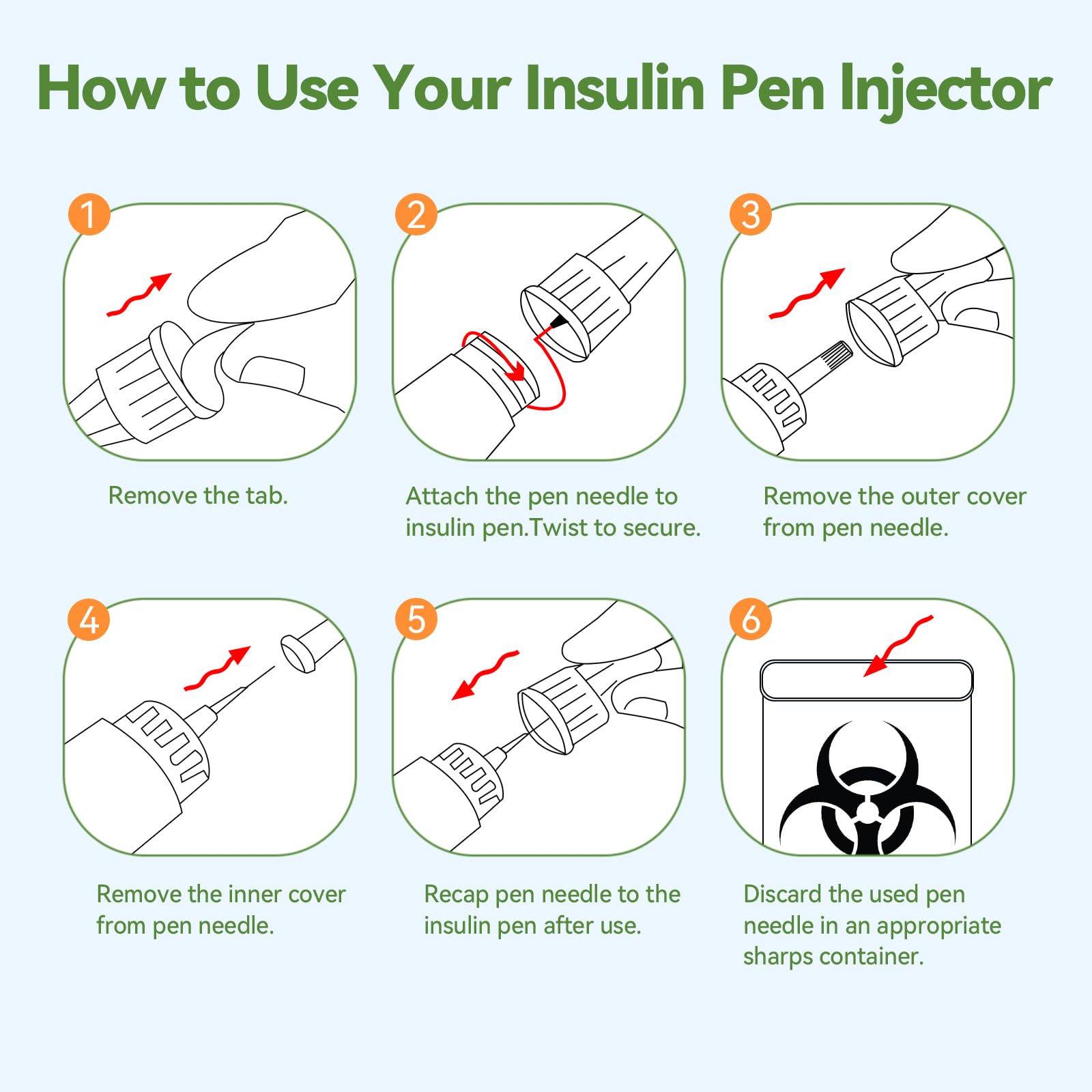 200 Count Insulin Pen Needle 32G 4 mm (5/32”), Universal Fit Compatible with Most Pen Injector Device, Ultra-Thin for Comfortable Insulin Injection