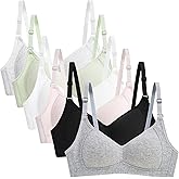 Happy Cherry Teens Training Bras for Girl Adjustable Cotton Bra with Padded Soft Lightly Wireless Training Bra Pack of 6