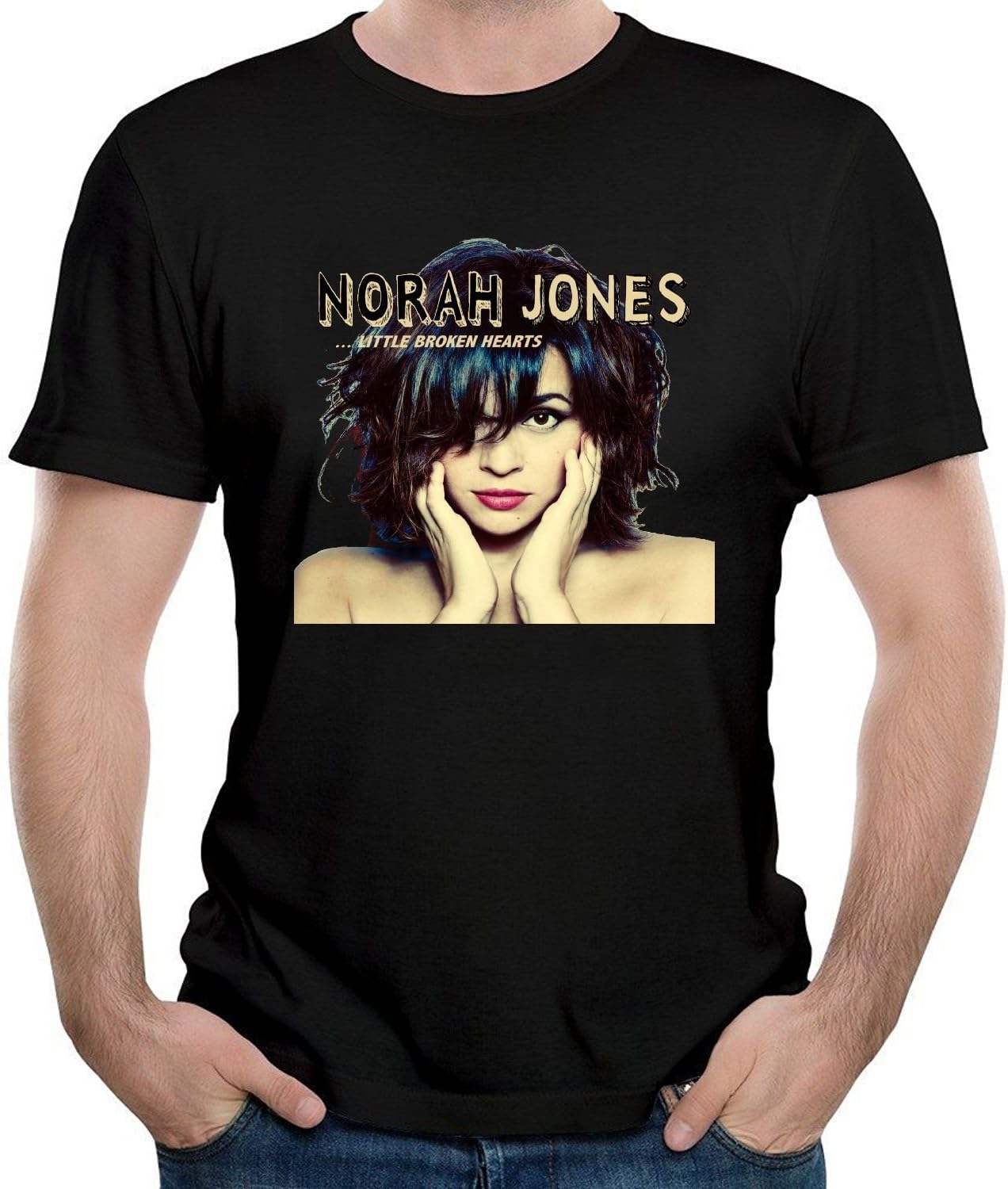 ILONSE Men's Norah Jones Little Broken Hearts T Shirts Black
