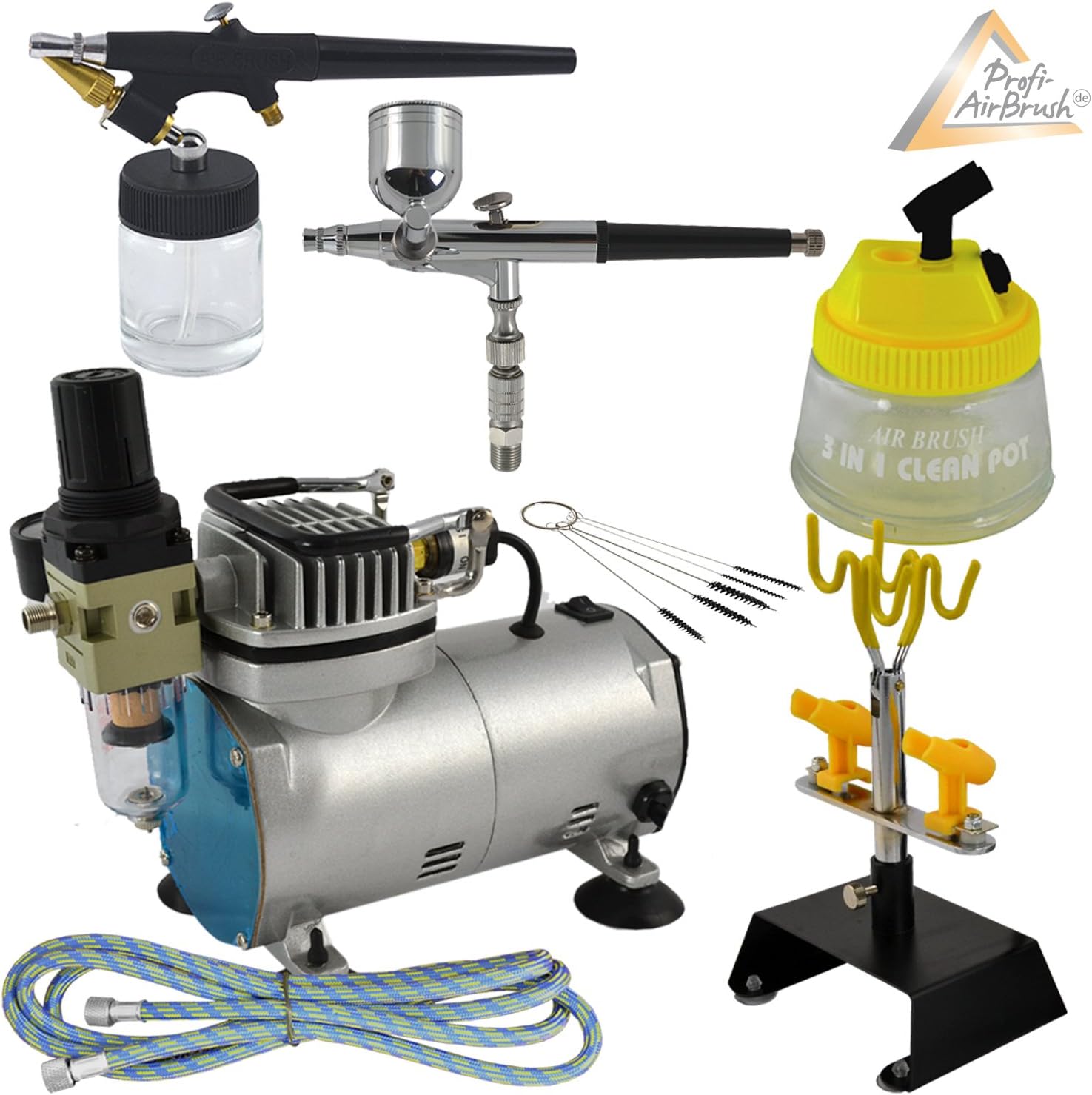 Compact II Professional Airbrush Set with Airbrush Compressor / Ideal