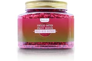 AMILUTUO Freeze Dried Raspberries, 100g/3.52OZ Freeze Dried Fruit, Raspberries, No Sugar Added, Fruit Snacks, Raspberries Pieces for Cakes, Muffins or Cookies