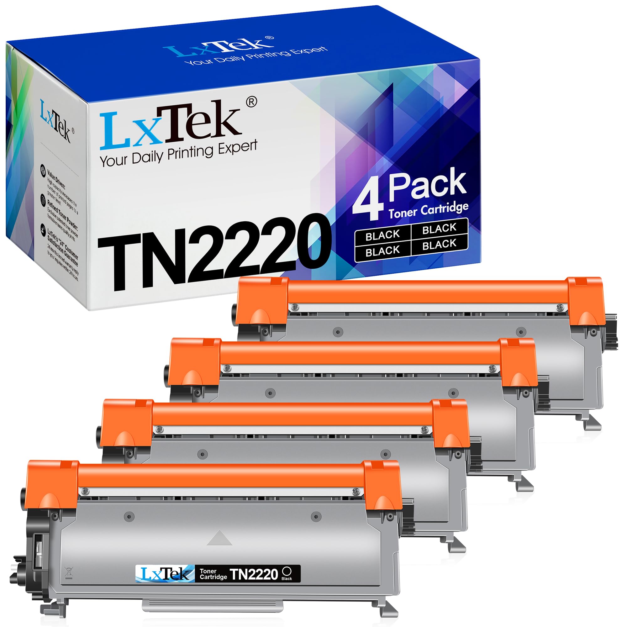 LxTek Compatible Toner Cartridge Replacement for Brother TN2220 TN-2220 TN2010 TN-2010 for Brother HL-2130 HL-2240 MFC-7360N HL-2240D HL-2250DN HL-2270DW DCP-7055W DCP-7060D 7070DW(Black,4-Pack)
