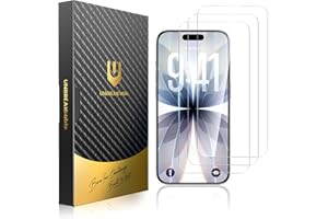 UNBREAKcable for iPhone 17 Screen Protector 9H+ Hardness, 3-Pack Shatterproof Tempered Glass [Easy Installation Frame] [99.99