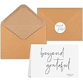 Joyberg Thank You Cards with Envelopes 34 Pcs, Beyond Grateful 3.5x5 Wedding Thank You Cards With Envelopes&Stickers, Blank Bridal Shower Thank You Cards, Thank You Cards With Envelopes Bulk
