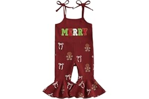 Ayalinggo Baby Girl Halloween Outfit Boo Ribbed Toddler Romper Overalls Jumpsuit Spaghetti Strap Ghost Bell Bottoms Outfits