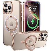 CASEKOO Gloss Gold for iPhone 16 Pro Case with Stand, [Compatible with MagSafe][16FT Military-Grade Protection] Shockproof 16 Pro Phone Cover 6.3 inch, Desert Titanium