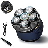 Upgraded 6D Electric Head Shaver for Bald Men - IPX7 Waterproof Wet/Dry Razor with Detachable Magnetic Head, LED Display, and Type-C Fast Charging – Ergonomic Grooming Kit for Smooth Shaving