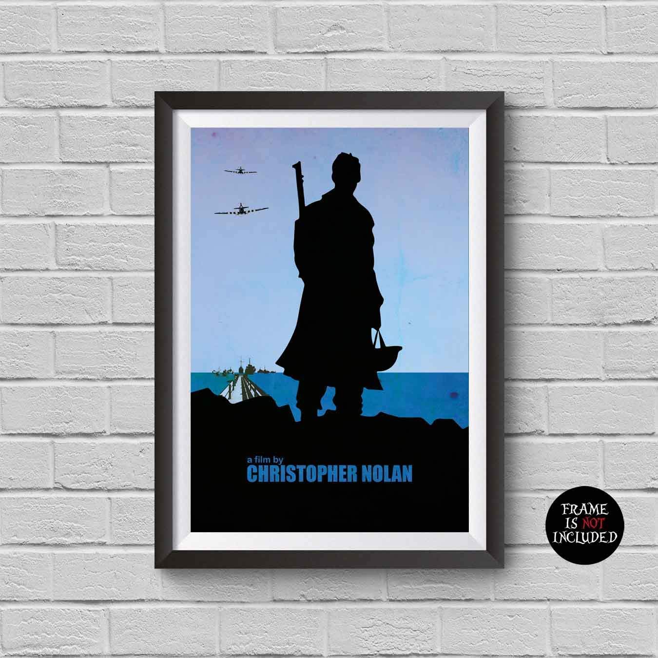 Dunkirk Minimalist Poster A Christopher Nolan Alternative Movie Print Tom Hardy Pilot World War Two History Illustration Cinema Home Decor Artwork Wall Art Hanging Cool Gift