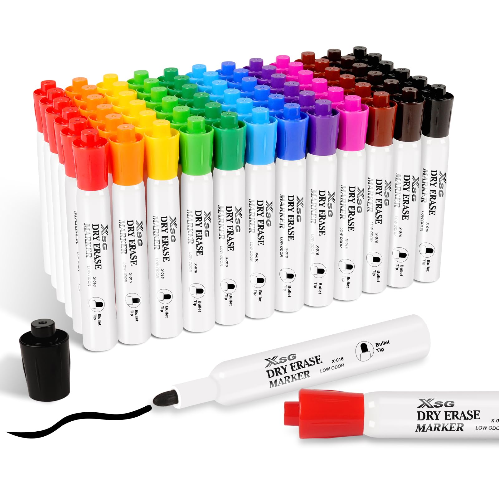 colpart 72 White Board Markers Fine Tip - Whiteboard Markers Dry Erase Bulk Pens With Low Odor For School, Office, Home, Work On White Board & Calendar, Refrigerator