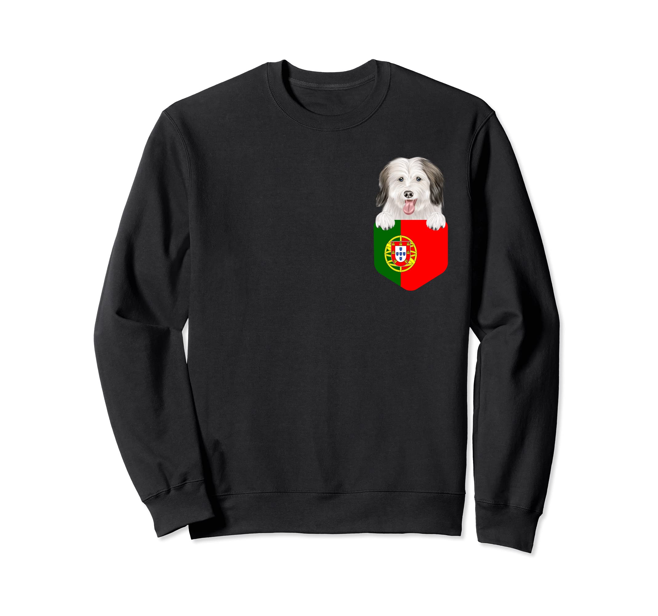 Portugal Flag Coton de Tulear Dog In Pocket Sweatshirt
