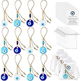 Skylety 12 Set Evil Eye Charm Keychain Greece Glass Car Hanging Evil Eye Pendant Luck Turkish Amulet Gifts for Valentine(Classic Color)