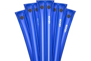 VEVOR Pool Cover Water Bags, 5 Packs 8 Ft, Double Chamber Pool Cover Water Tubes, 0.4mm Thick PVC Bags Weights with Leakproof