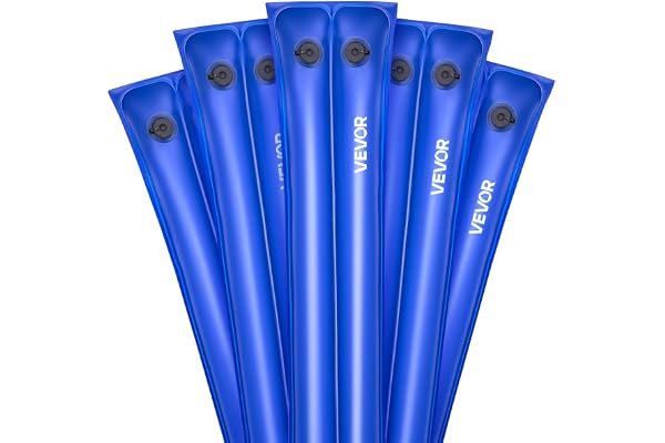 VEVOR Pool Cover Water Bags, 5 Packs 8 Ft, Double Chamber Pool Cover Water Tubes, 0.4mm Thick PVC Bags Weights with Leakproof