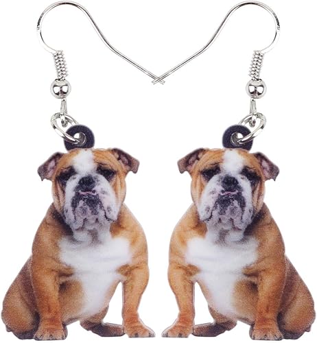 Amazon Nikki S Endless Treasures かわいいイングリッシュブルドッグ 座るアクリルピアス ピアス 通販