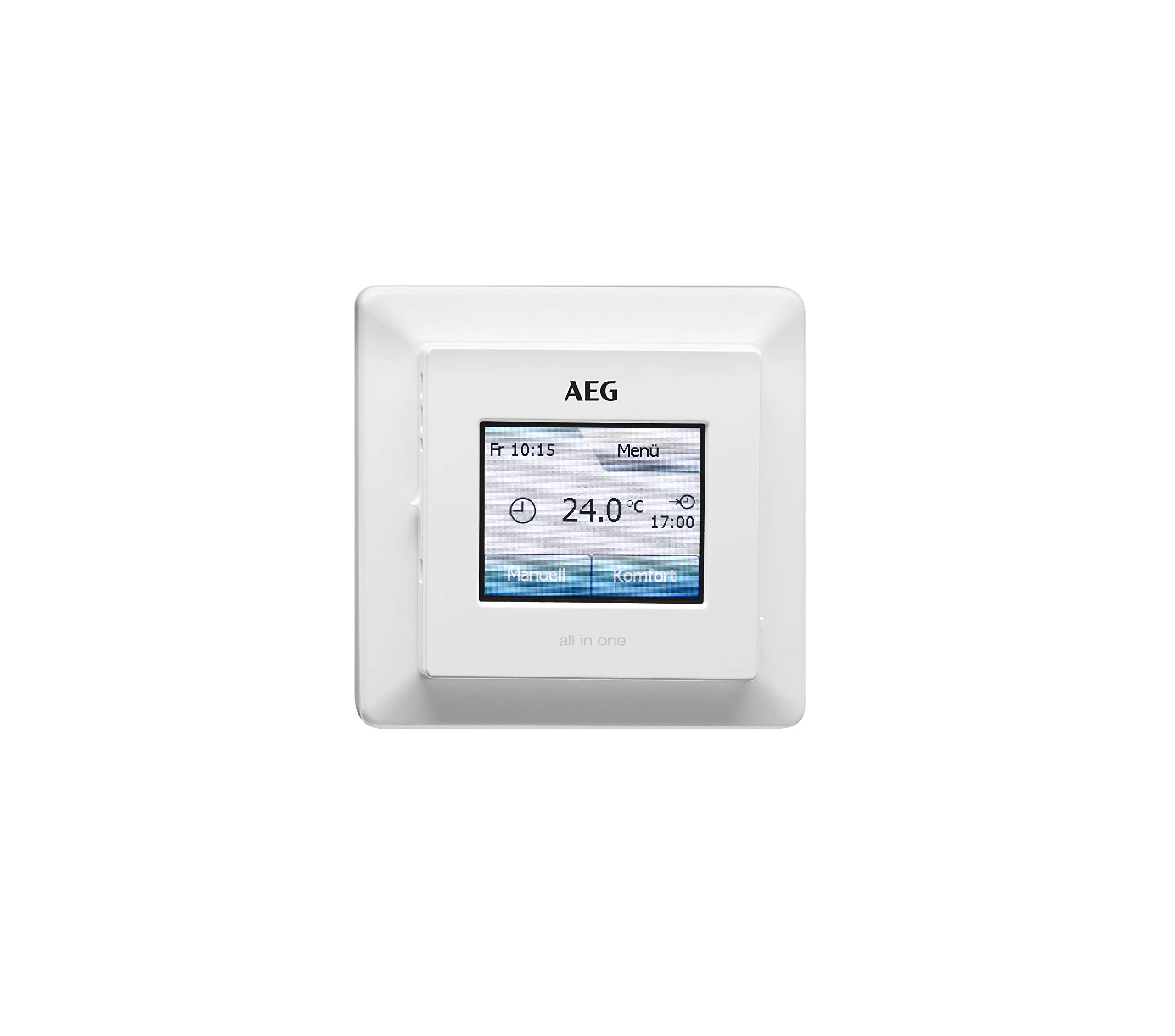 AEG Floor and Room Temperature Controller FRTD 903 TC, Screen with Colour Display, Comfort eco Mode, Weekly programmes, White, Komfortregler Touch