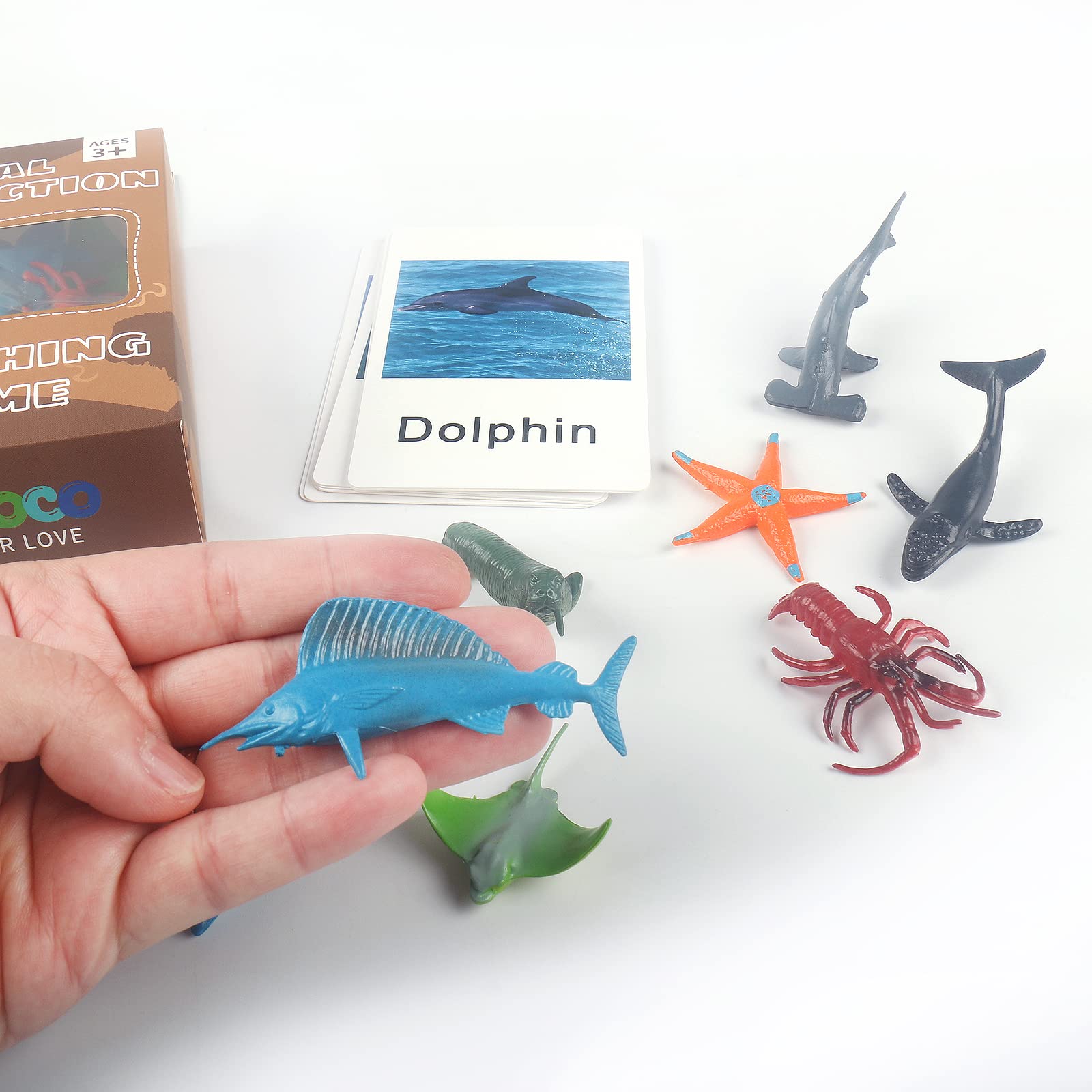 MEROCO Montessori Animal Match Game Cards Marine Animal Matching Montessori Language Materials Toddlers Preschool Educational Learning Toys NEWT011