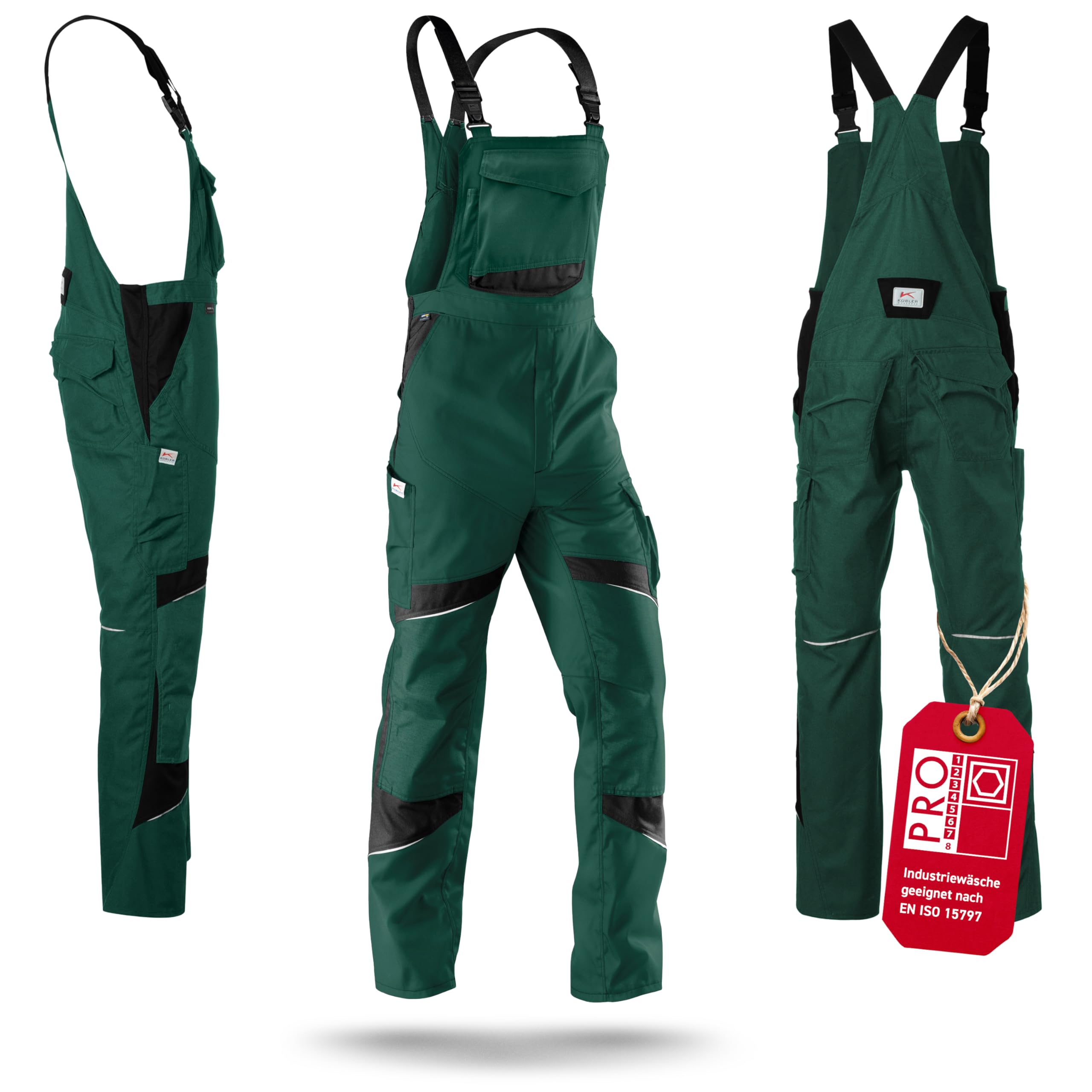 Kubler 32505365-6599-90 Size 90 "Activiq" Dungarees - Green/Black