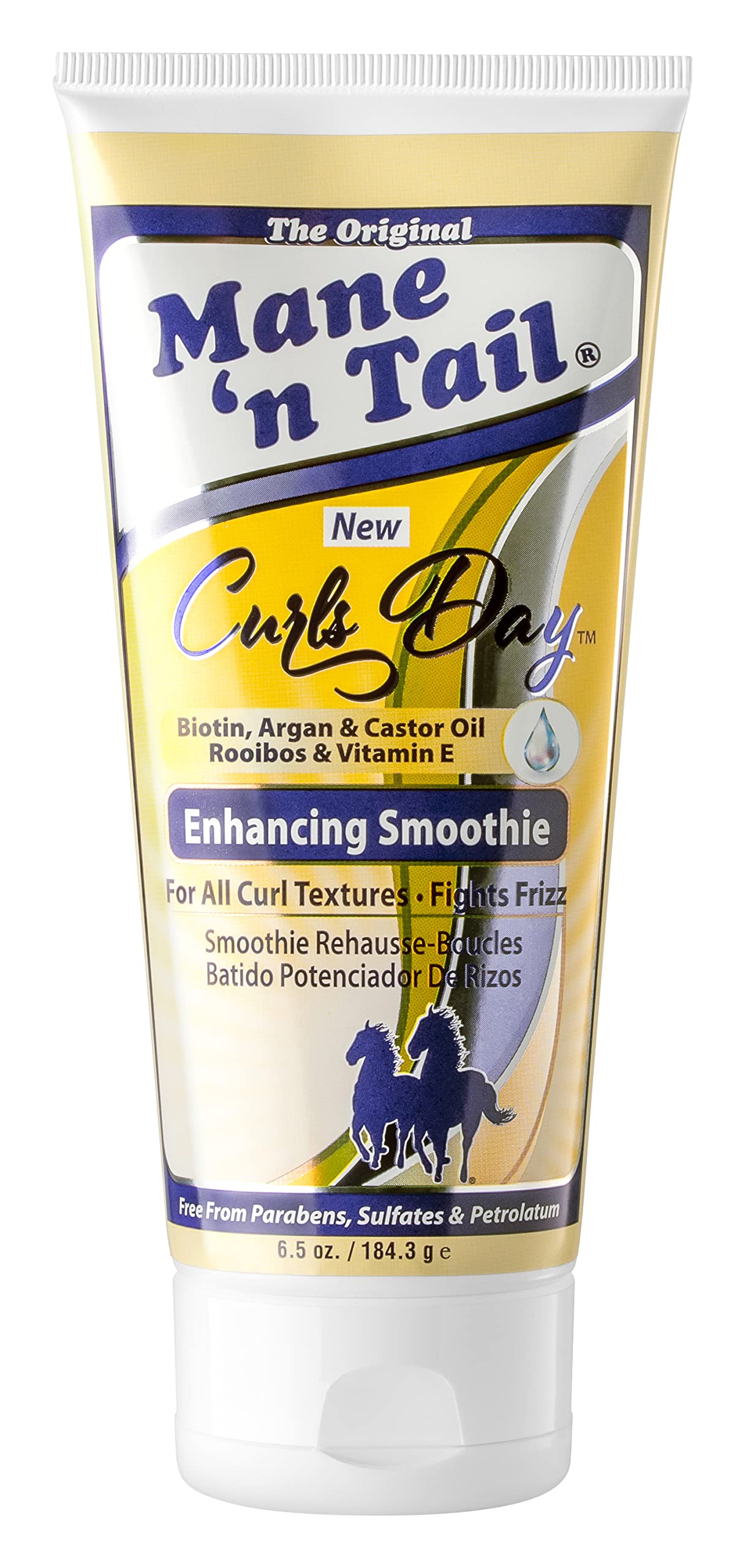 Mane 'n Tail Curls Day - Enhancing Smoothie 184.3g - Style and shape curls - COCONUT, ARGAN and CASTOR OIL - NO PARABENS, NO SULPHATES, NO PETROLATUM -