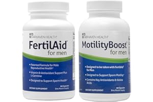FAIRHAVEN HEALTH FertilAid for Men and MotilityBoost Combo, Prenatal Vitamins and Male Fertility Supplement to Support Count and Motility with L-Carnitine, CoQ10, Zinc and More, 150 Capsules, 1 Month Supply