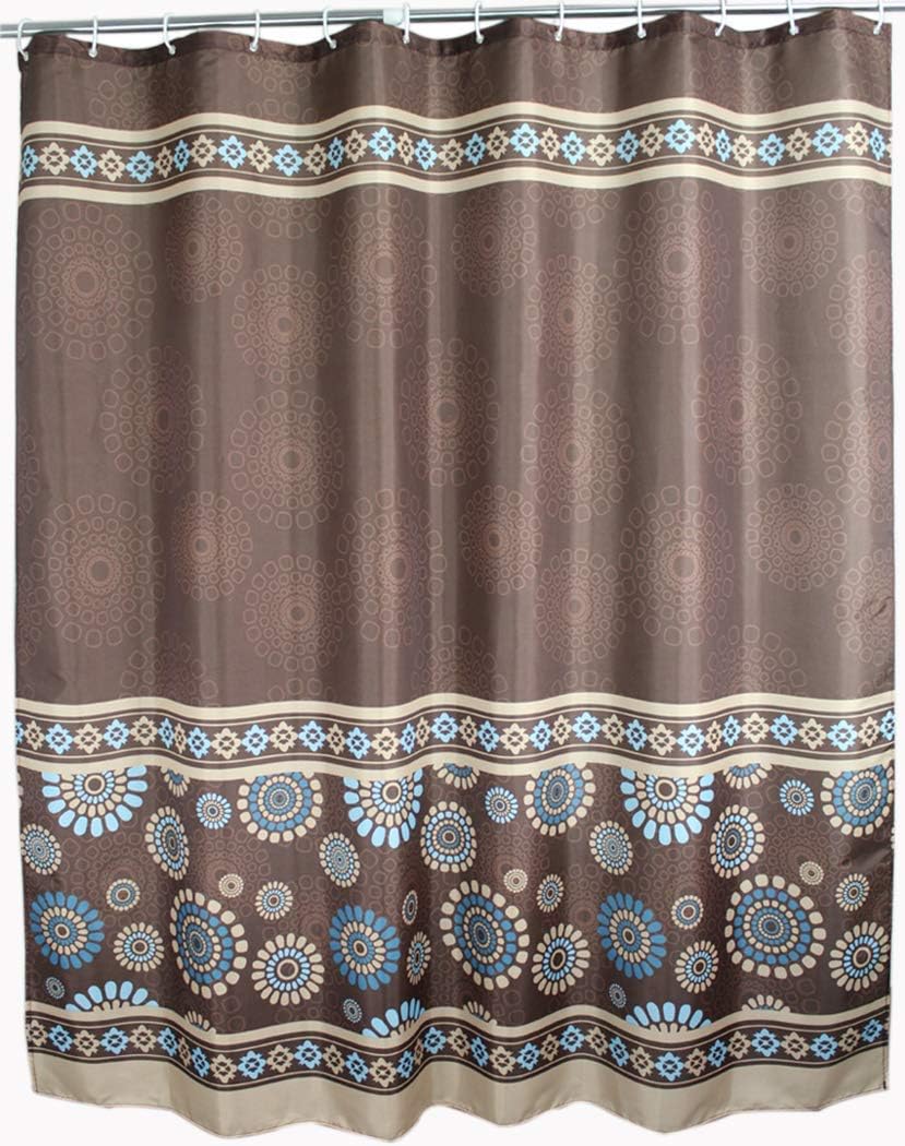 WeLwo Polyester Cloth Bathroom Shower Curtain Liner, 96" W x 78" H Brown Cloth Fabric Heavy Duty Waterproof Shower Curtain Liner Weighted New