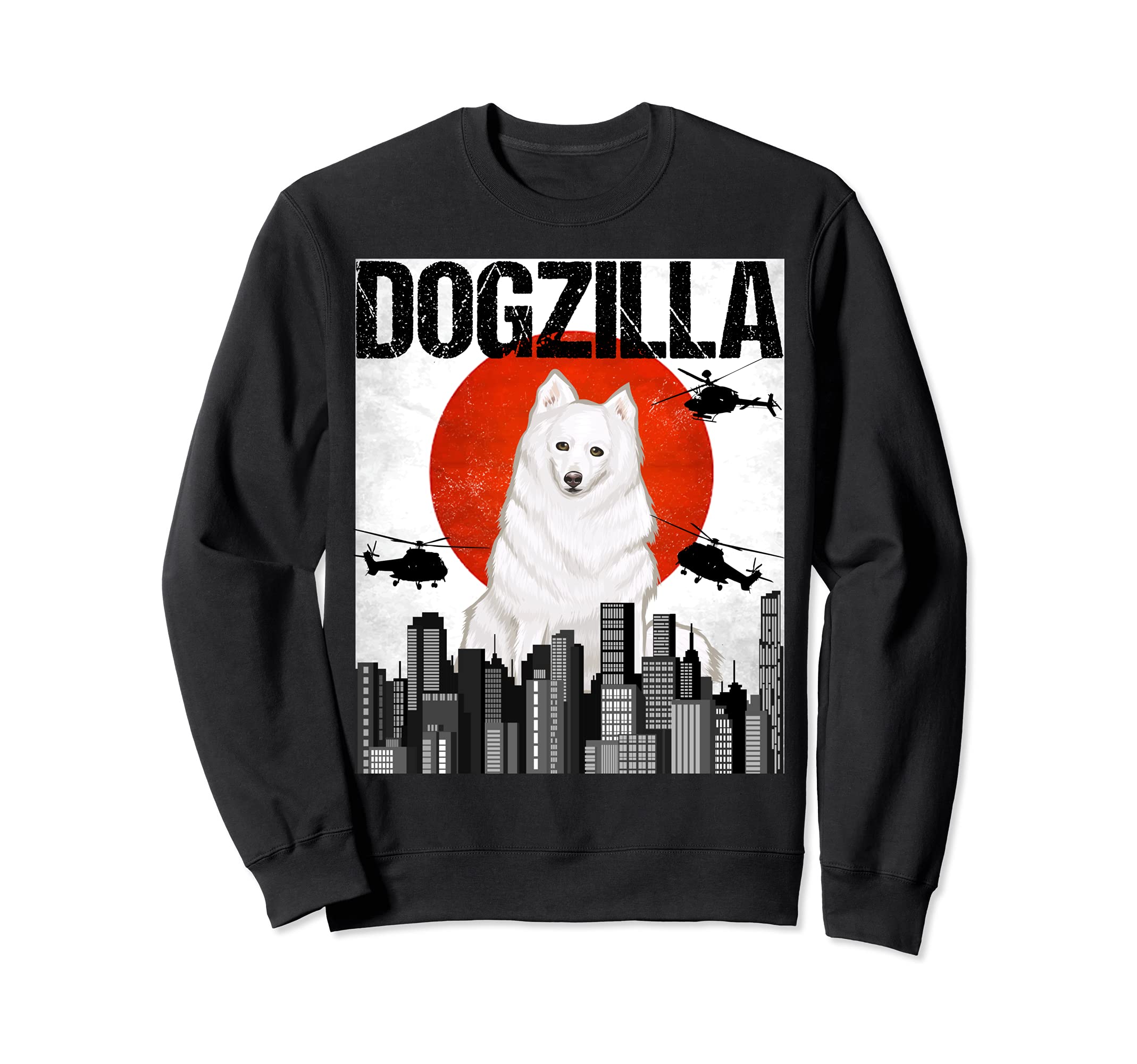 Funny Vintage Japanese Dogzilla American Eskimo Dog Sweatshirt