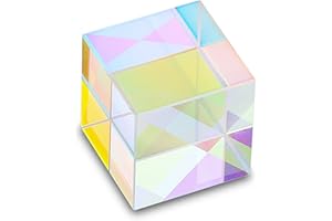 HDCRYSTALGIFTS 25mm Optical Glass X-Cube Prism RGB Dispersion Prisms for Physics and Decoration, Light Spectrum Educational M
