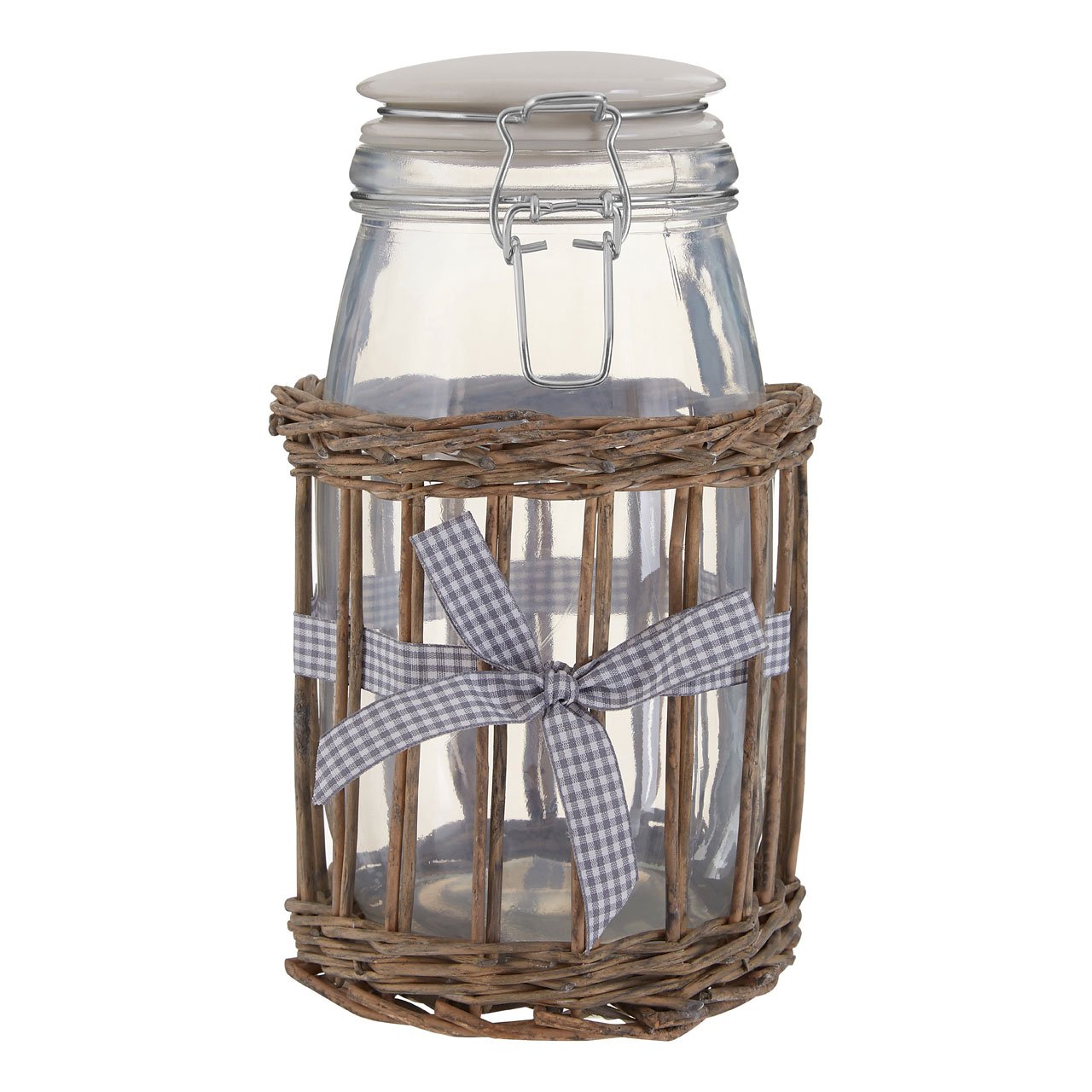 Premier Housewares Country Cottage Storage Jar - 1500 ml, Grey, 2-Piece