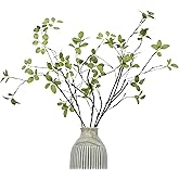 DuHouse 24" 5Pcs Fake Greenery Stems Artificial Ficus Branches Fake Plants for Home Office Table Vase Filler Decoration(Green)