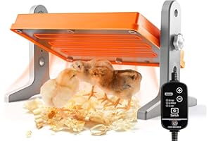 XBRIGH Chick Brooder Heater Plate – 12" x 8" Adjustable Height & Temperature Poultry Warmer for Up to 10 Chicks, Brooder Heating Plate for Chicks and Ducklings, Orange