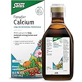 Floradix Calcium Liquid Supplement - Supports Strong Bones & Teeth - Calcium Gluconate & Lactate - Gentle to Digest & Easily Absorbed - Vegan, Non-GMO - 8.5 fl oz