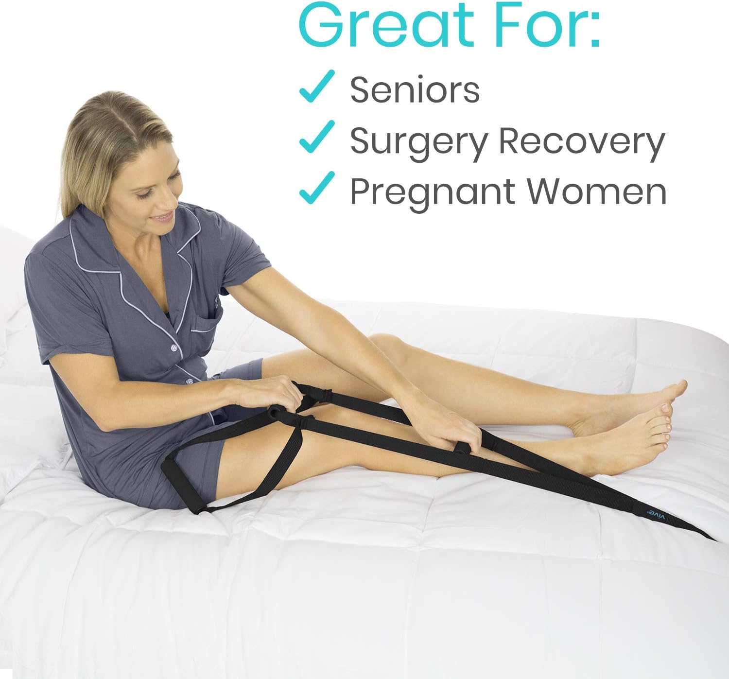 Vive Bed Ladder Assist - Pull Up Assist Device with Handle Strap - Rope Ladder Caddie Helper - Sitting, Sit Up Hoist for Elderly, Senior, Injury Recovery Patient, Pregnant, Handicap - Padded Hand Grip: Kitchen & Dining