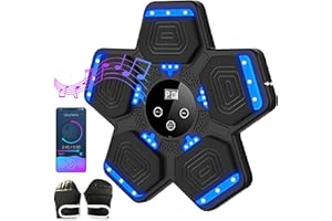 TGHIJKK 2025 Music Boxing Machine for Adults Kids: 6 7 8 9 10 11 12+ Years Old - Smart Bluetooth Wall Mounted Punching Pad with Gloves -Boxing Workout Equipment for Home Office Gym