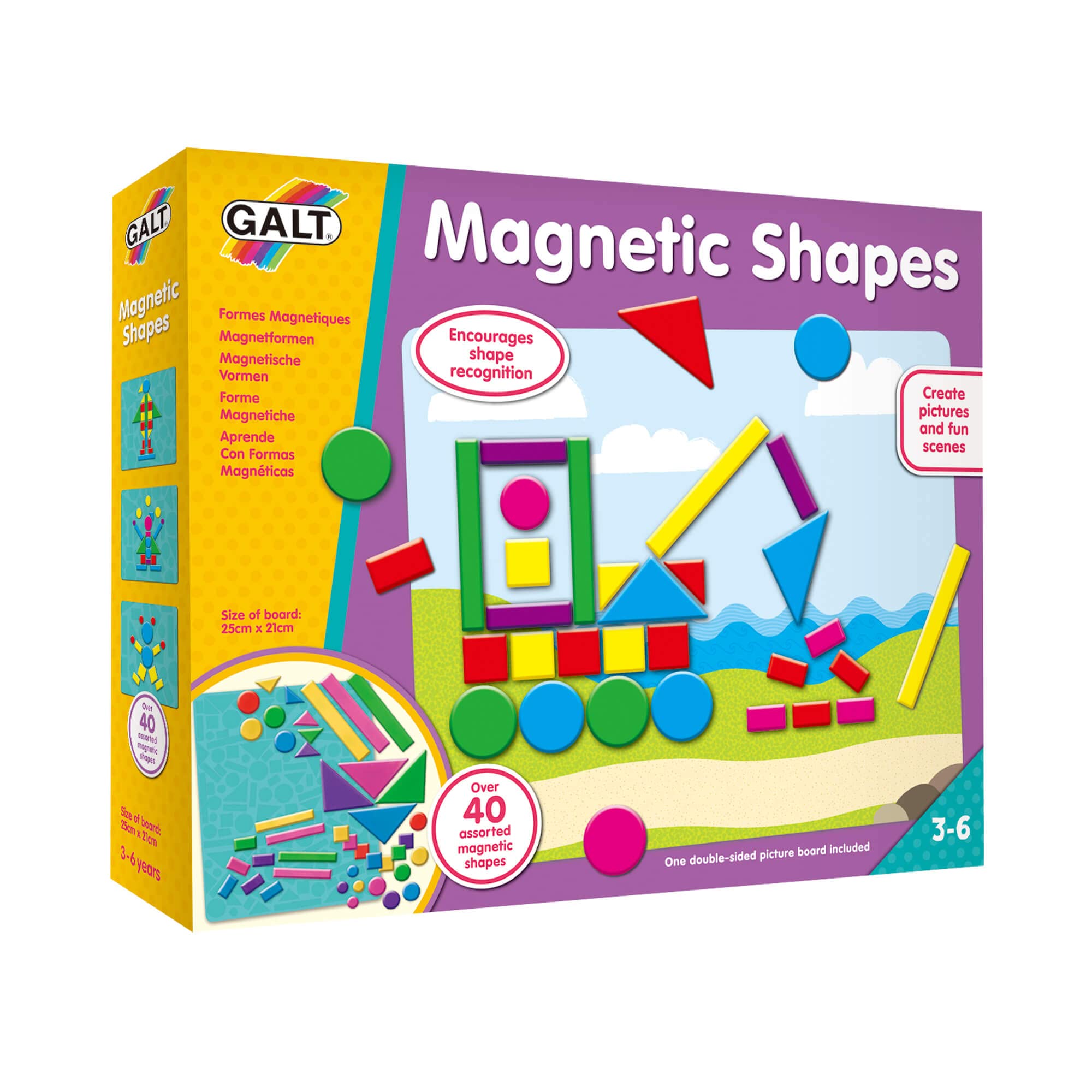 Galt Toys, Magnetic Shapes, Educational Toy, Ages 3 to 6 Years, Multicolor